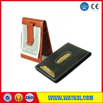 Leather Credit Card Holder Money Clip